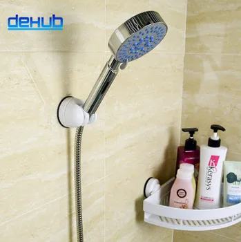 

Dehub High Quality New Practical Adjustable Shower Elegant Sucker Stand Bracket Holder For Bathroom Silver Shower Head Holder