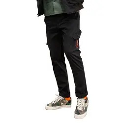 2018 весна-осень мужские хлопковые брюки мужские Брюки-карго с карманами на молнии черный Длинные брюки 28-38 Новое поступление G35951