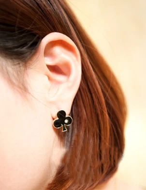 

Enamel poker earring studs/new 2015 korean luxury jewelry wedding accessories wholesale/brincos femininos/boucle d'oreille