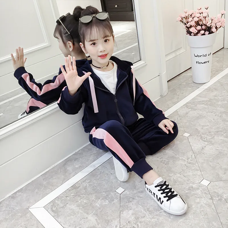

JMFFY Children Clothing Sets Outfit Costume For Kids Sport Suit 2019 Spring Toddler Girls Clothes Tracksuits For Girls Clothing