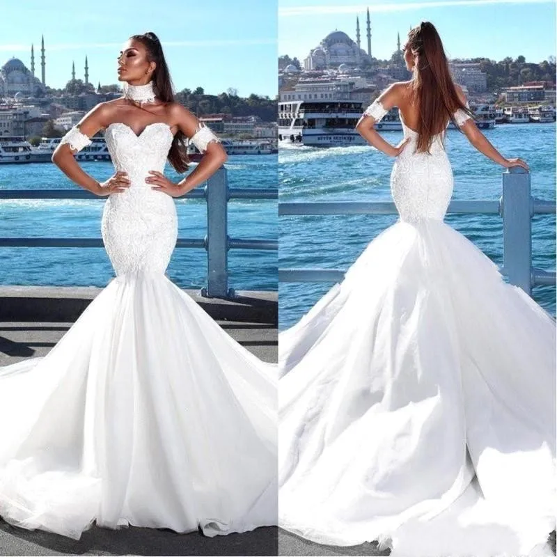 Robe De Mariee романтическое свадебное платье русалки 2019 лиф сердечком Кружевная