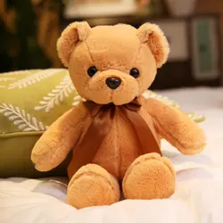 Около 35 см светло-коричневый медведь плюшевые игрушки милый плюшевый мишка мягкая кукла малыша игрушка Рождественский подарок b2250