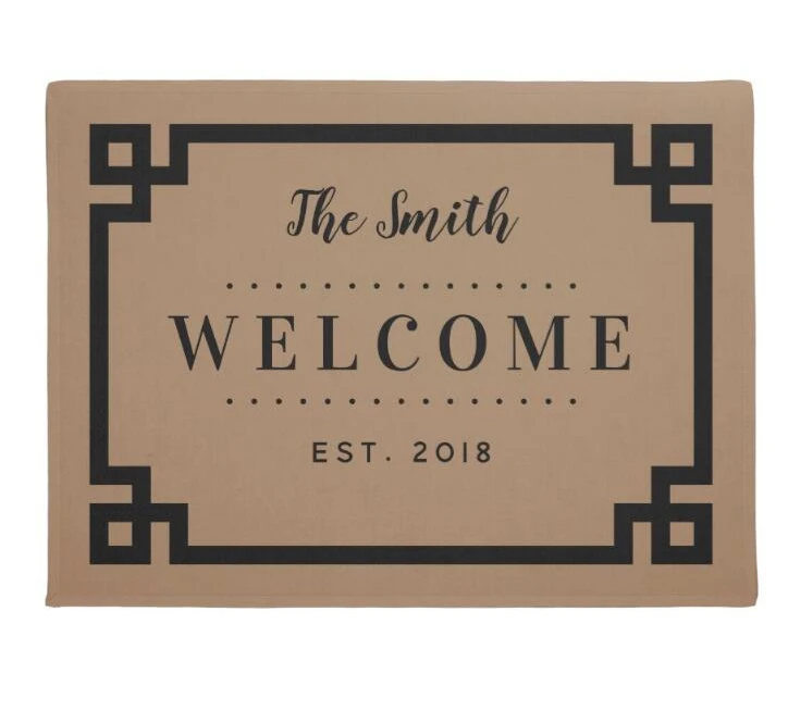 Personalised Custom Printed famille étage Porte Tapis entrée lavable 3 Tailles