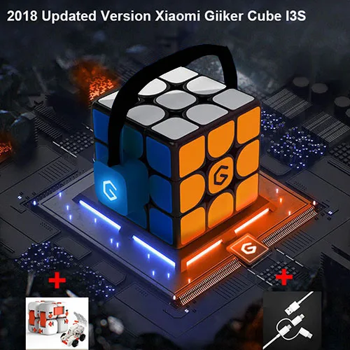 Xiao mi jia Giiker Smart mi Cube супер профессиональный магический куб игрушка с Bluetooth телефоном приложение пульт дистанционного управления для детей и взрослых - Цвет: I3S mitu 3head cable