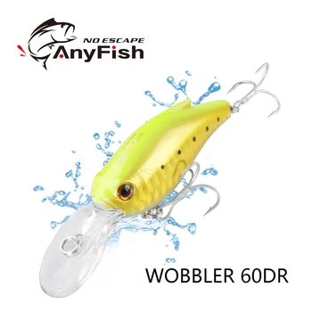 

ANYFISH WOBBLER 60DR Fishing Lures 6CM 11.4g 3D Eyes Hard Aritificial Bait Floating Crankbait Dive Depth 3m Fish Wobbler Tackle