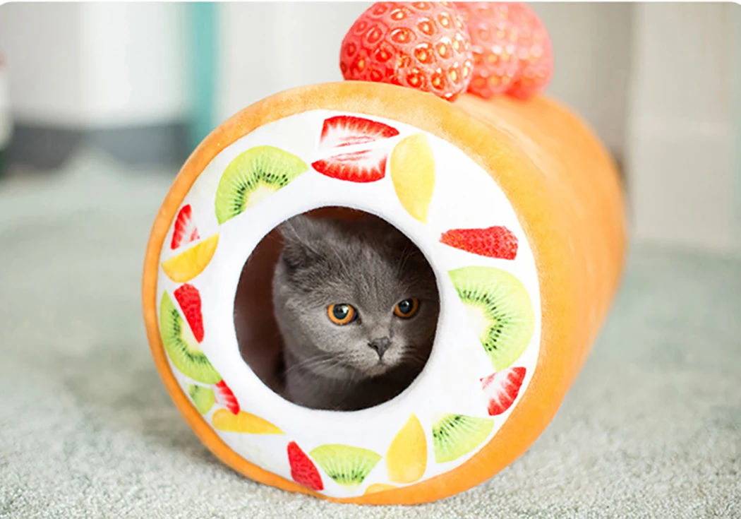 Pet плюшевый коврик для кота собаки питомник форма торта зимняя кошка кровать мягкая теплая маленькая кровать для собак коралловый флис Кошка Туннель гнездо для домашних животных кровать для дома