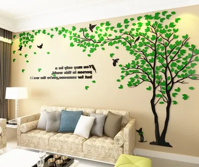 1 шт. креативная текстура 3D акриловое дерево ТВ установка Наклейка на стену гостиная деревья для стен наклейки тепло домашний декор наклейка на стену