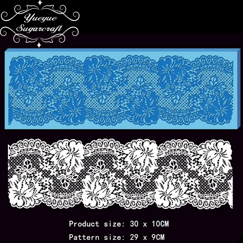 

Hot 1 pc Flower silicone lace mold fondant mold cake decorating tools chocolate gumpaste mold wedding cake decoraton