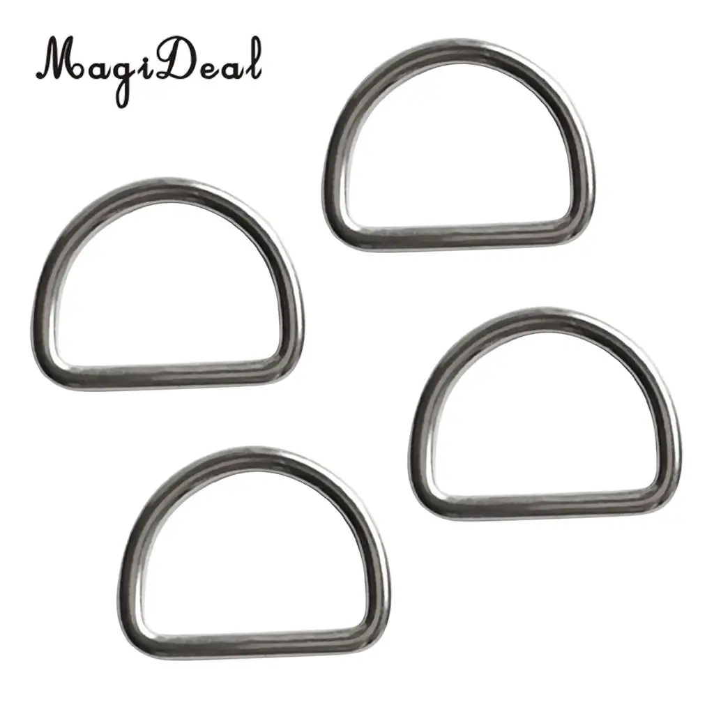 4pcs/set Marine Boat 316 Stainless Steel D Ring Fits 1.2' Webbing Weight Belt Harness Diving Scuba/ Industry Snorkeling Swimming