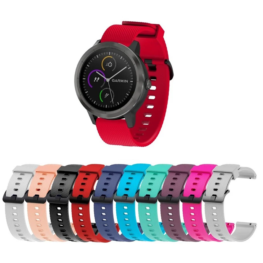 Силиконовый ремешок для Garmin Vivoactive 3 Vivomove HR аксессуары смарт браслета Forerunner