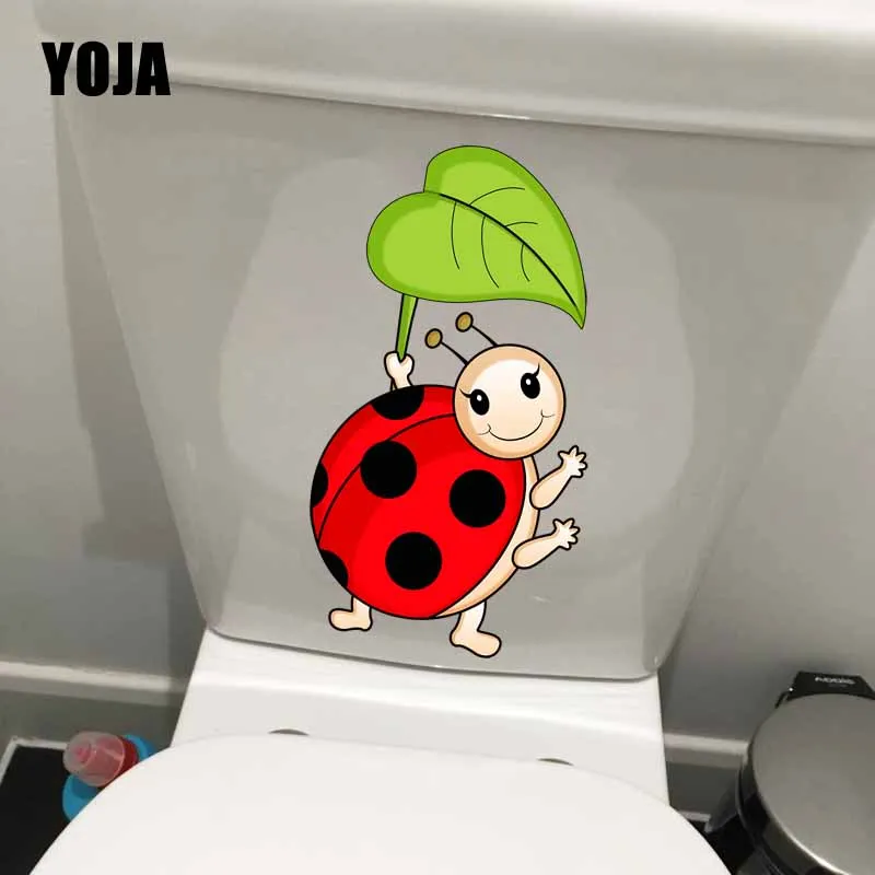 

YOJA 13.3X23.4CM Creative Wall Sticker Toilet Decal Home Decor Cartoon Insect Lovely Seven Star Ladybug T5-1030