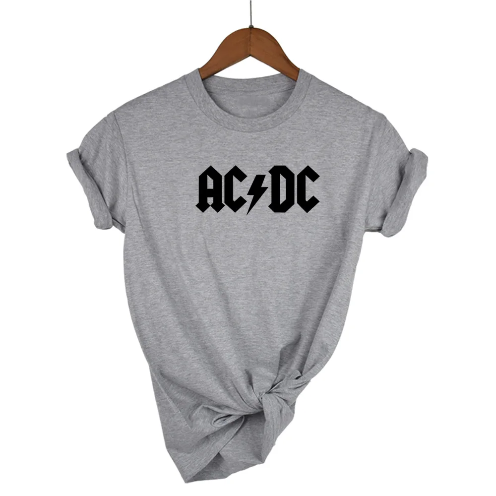 AC/DC Группа рок футболка женская ACDC Письмо Печатные Графические футболки хип хоп Рэп музыка короткий рукав топы Футболка