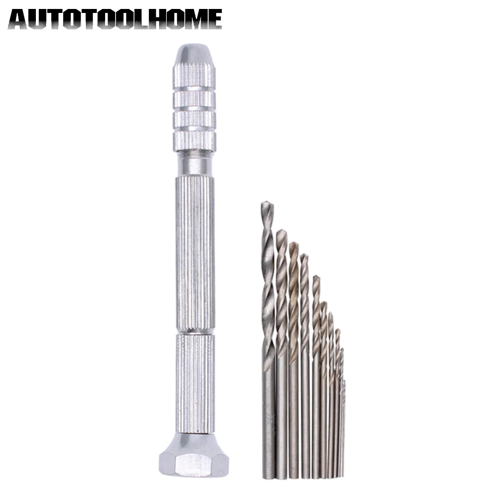 AUTOTOOLHOME Mini Hand Drill Micro Manual Drill Bit Set for PCB Wood