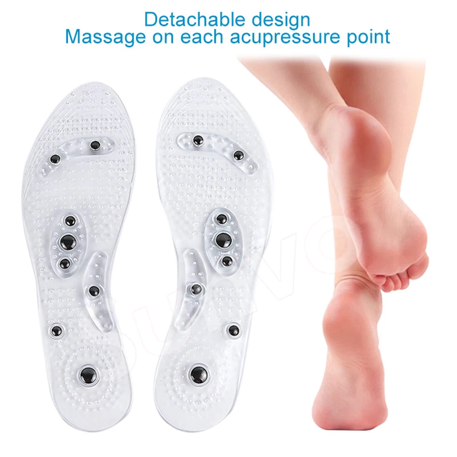 Magnetic Therapy Silicone Insoles Transparent Weight Loss Slimming Insole Massage Foot Care Shoe Pad Wholesale Dropshipping Sole