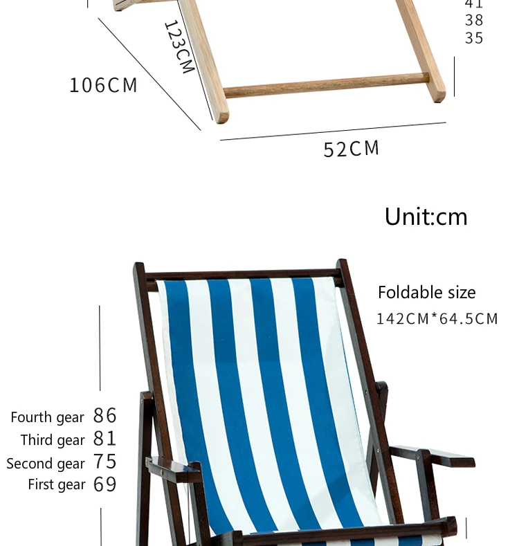 Складная свет открытый председатель Портативный деревянный стул пляжа с подлокотником бытовые отдыха кресло балкон сад холст стул