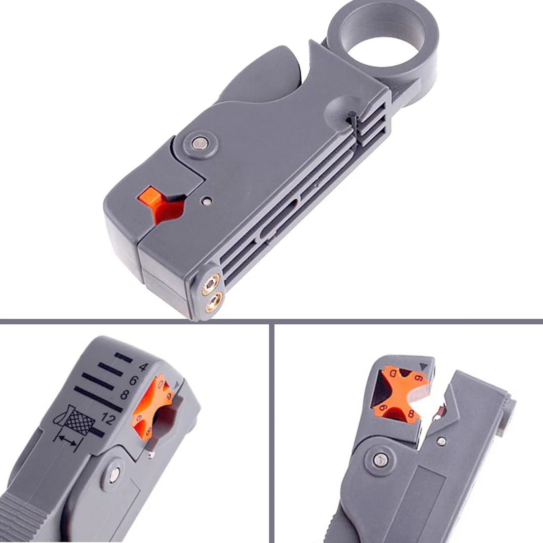 

Household Coaxial Wire Stripper Multi Tool Cable Stripper/Cutter Tool Rotary Coax Stripper for RG59/6/58 Network Tool