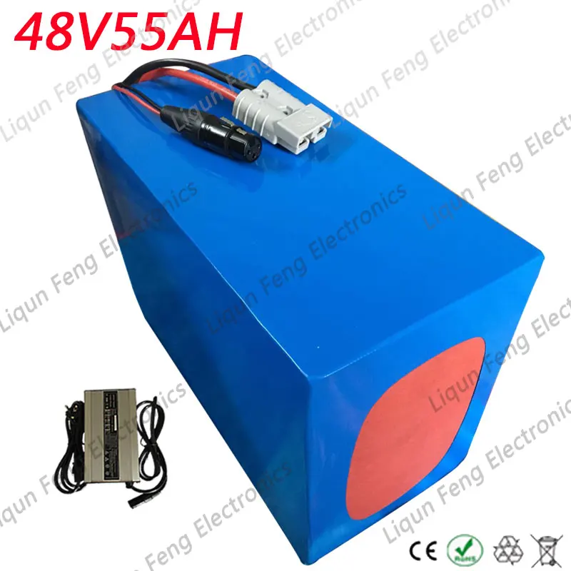 Top Free Duty 48V 2000W 3000W Battery 48V 55AH Lithium Battery Pack 13S21P 48V 55AH Electric Bike Battery with 70A BMS+54.6V Charger 0 Top Free Duty 48V 2000W 3000W Battery 48V 55AH Lithium Battery Pack 13S21P 48V 55AH Electric Bike Battery with 70A BMS+54.6V Charger 0