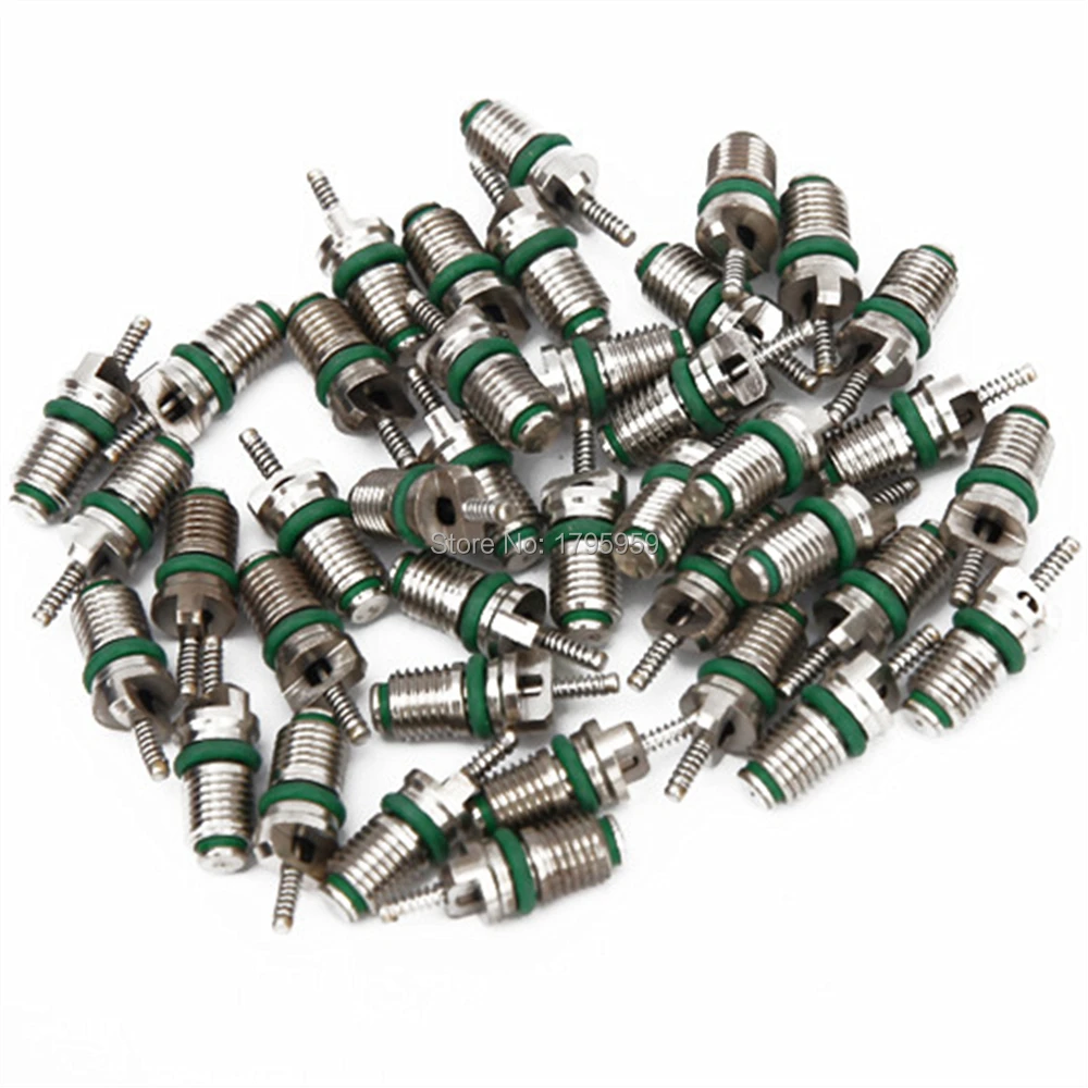 

10pcs R134a Valve Core Silver Tone And Green For R134A Car Auto Household Air Condition Refrigerant Valves