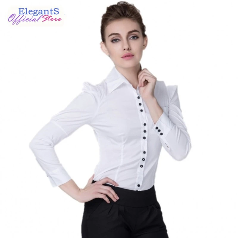 Galantería Abierto escritura 2018 nueva moda estilo coreano OL camisa de manga larga para Mujer Blusa  Formal Blanca para oficina para Mujer Bodysuit ceñido al cuerpo Blusa Mujer| Blusas y camisas| - AliExpress