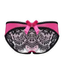 С вышитыми цветами; с открытой промежностью сексуальные трусики для Для женщин 7 цветов Полые массажные жемчугом сексуальные трусики женское сексуальное эротическое нижнее белье