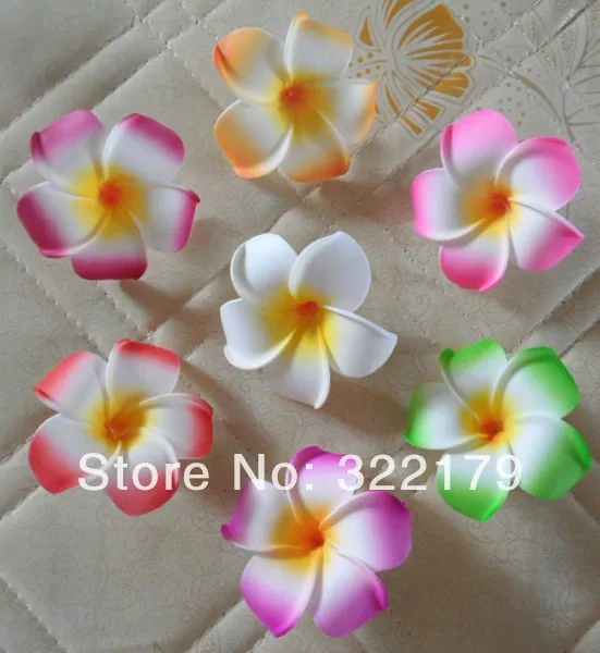 10X 9cm Hawaiian Plumeria Foam Flowers For Hair Wedding Bridal
