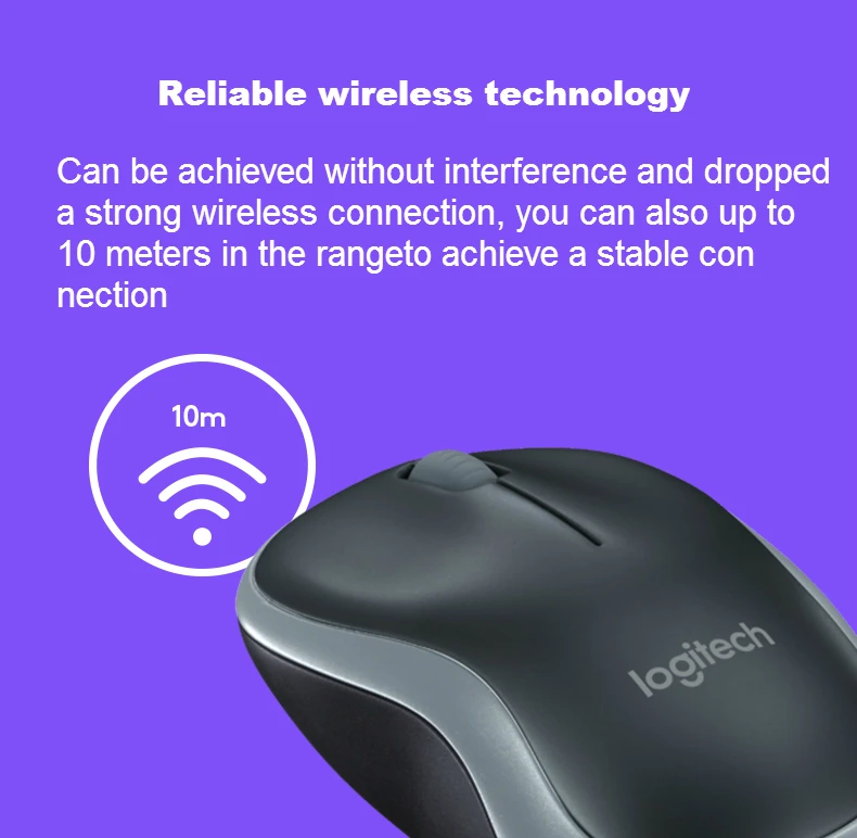 Оригинальная коробка, мышь logitech M185, 2,4G, беспроводная мышь для ноутбука, ПК, компьютера, Мыши с USB нано-приемником