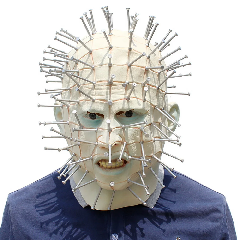 

Creative Horror Ghost Halloween Mask Full Face Pinhead Movie Hellraiser Scary Masks Monster Adult Party Crops