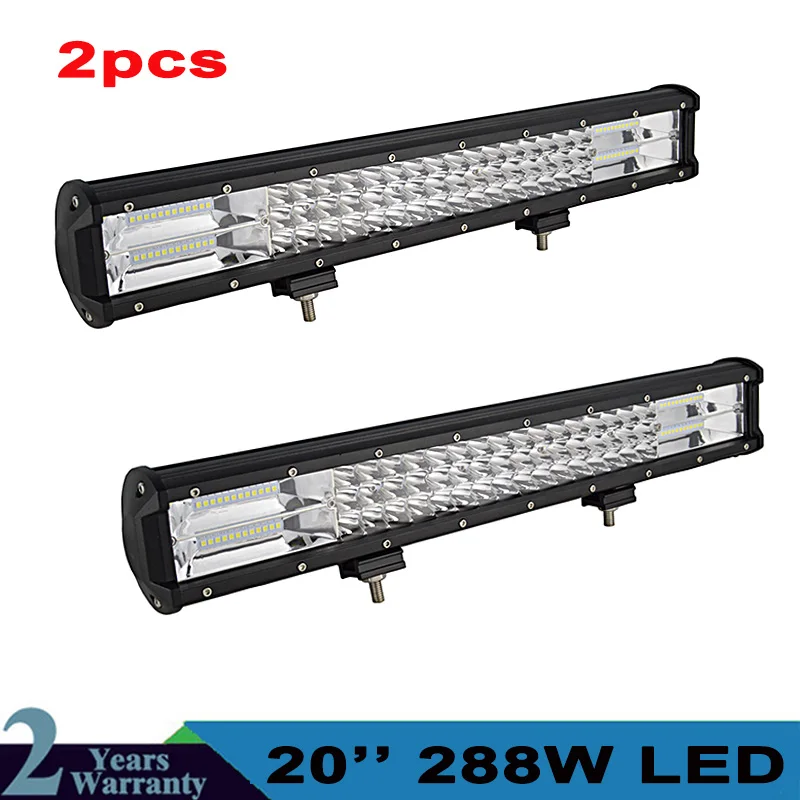 2 шт. 3 ряда 20 дюймов светодиодный свет бар может занять от 10 до 30V 288W комбо рабочий