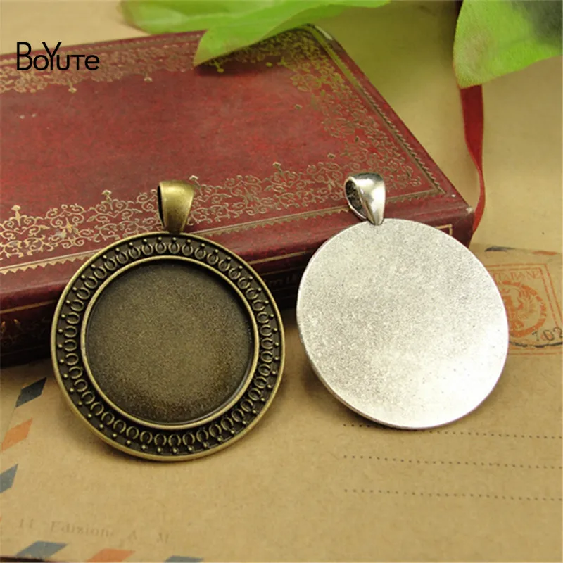 BoYuTe (30 PiecesLot) Wholesale Round 25MM Cabochon Base Diy Hand Made Pendant Blank Tray Bezel Jewelry Accessories (2)