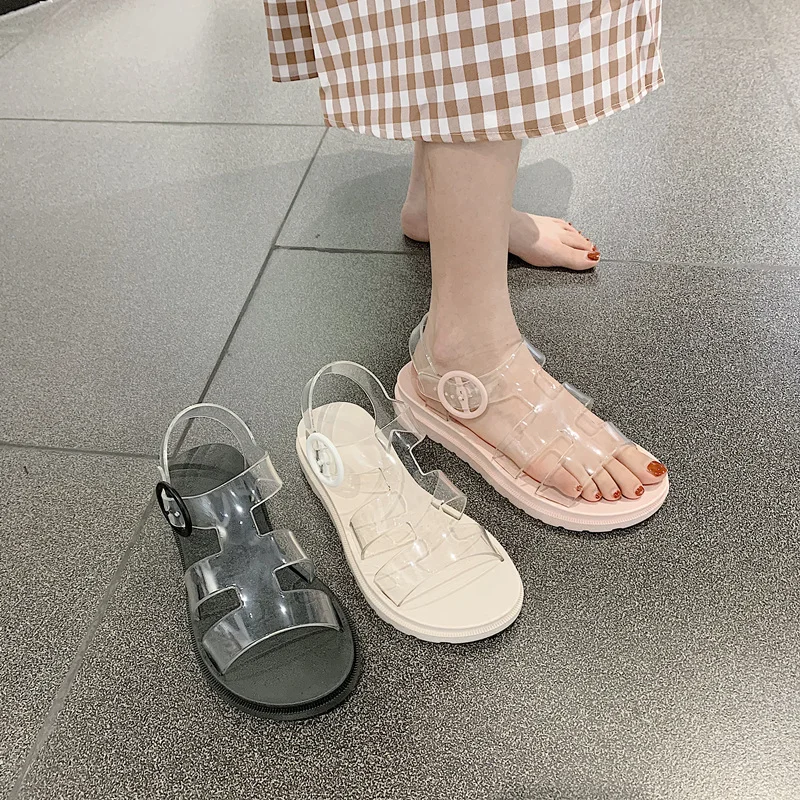 

2019 Summer Roman Gladiator Jelly Sandals Women transparent Sandals Female Jelly Shoes Beach Slippers Summer Plastic Sandals