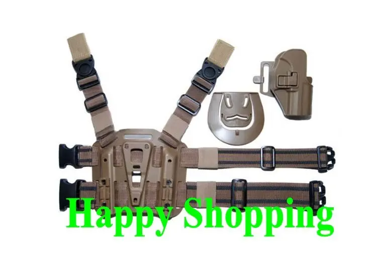 

USP tactical puttee thigh belt drop Leg holster pouch Sand color