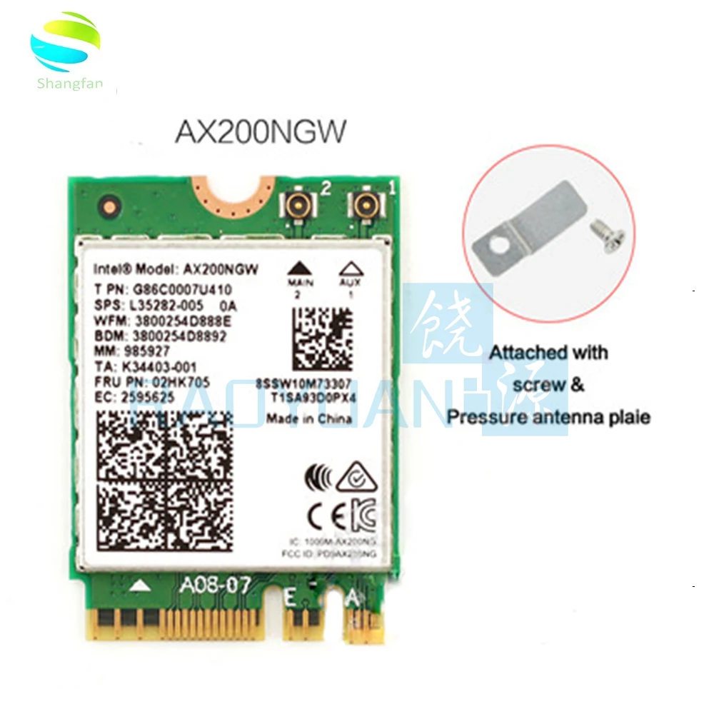 Двухдиапазонный 2,4 Гбит/с беспроводной сети AX200NGW Wifi PCI-E 1X карта для Intel AX200 2,4G/5 ГГц 802.11ac/ax Wi-Fi Bluetooth 5,0 адаптер