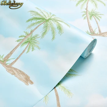 

beibehang Southeast Asian Wallpapers for Living Room TV Background Wall Paper Tropical Coconut Tree wall paper decoration home