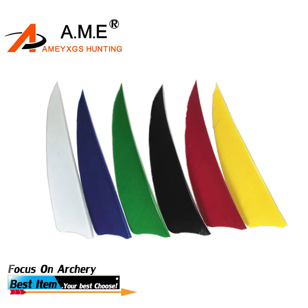 

100pcs Right Wing 12-Colors 3-inch Arrow Feather Shield Natural Turkey Feather Archery Bow Accessories Fletching Hunting