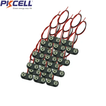 

1000Pcs Black T Type Wired 9V Battery Holder Clip Connector T Type 9V Battery Case Box Holder for 6F22 6LR61 Size Cells