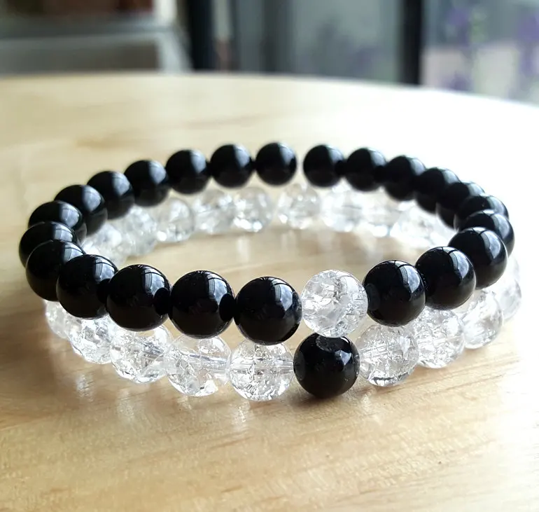 2 шт./комплект браслет из искусственного оникса и матового оникса|bracelet mala|bracelet black