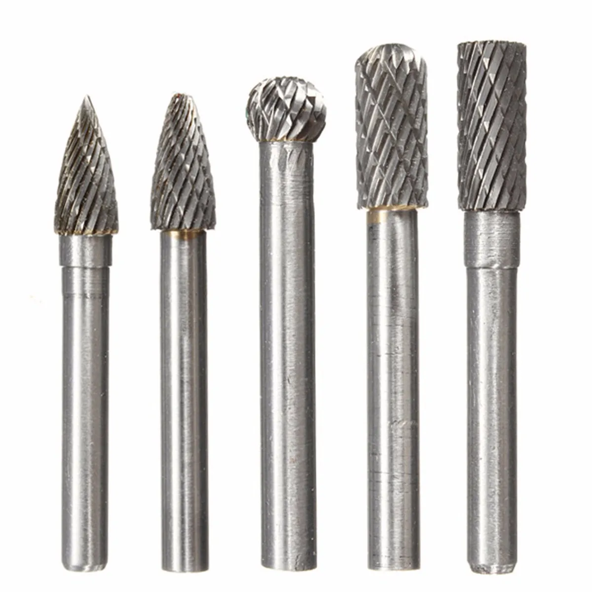 5pcs 1//4/'/' Hex Shank HSS Routing Router Bit Rotary Point Burr Die Grinder