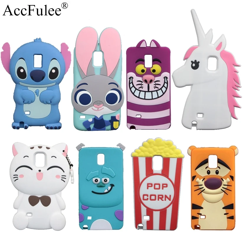 

3D Cute Animals Stitch Silicon Case For Samsung Galaxy Note 3 N9000 Note3 LTE Cover Rabbit Horse Sulley Cat Phone Bags