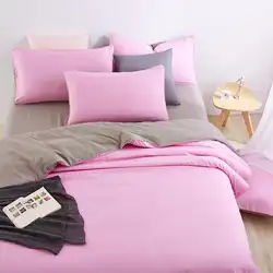 Unikea.. Хорошее качество дома Постельное бельё розовый Duver Стёганое одеяло крышка Серый кровать Простыни Наволочка мягкие и удобные King Queen