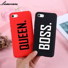 Чехол для телефона с буквами queen& Boss для iPhone 4, 4S, 5, 5S, SE, Ультра мягкий силиконовый чехол для iPhone X, XS, Max, XR, 6 S, 7, 8 Plus, 11 Pro