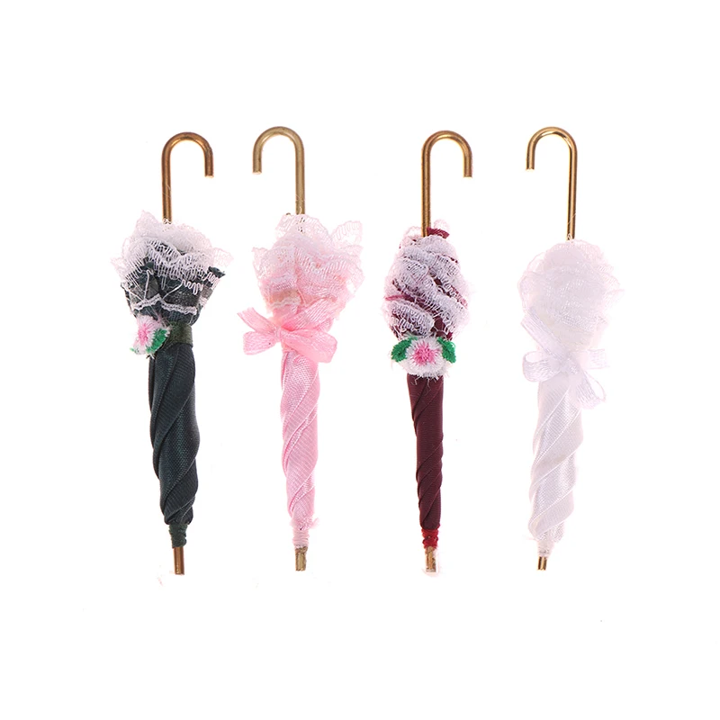 

Doll House Accessories Mini Dollhouse Miniature Royal Lady Lace Umbrella Decoration Doll House Accessories Pretty fine Gifts New