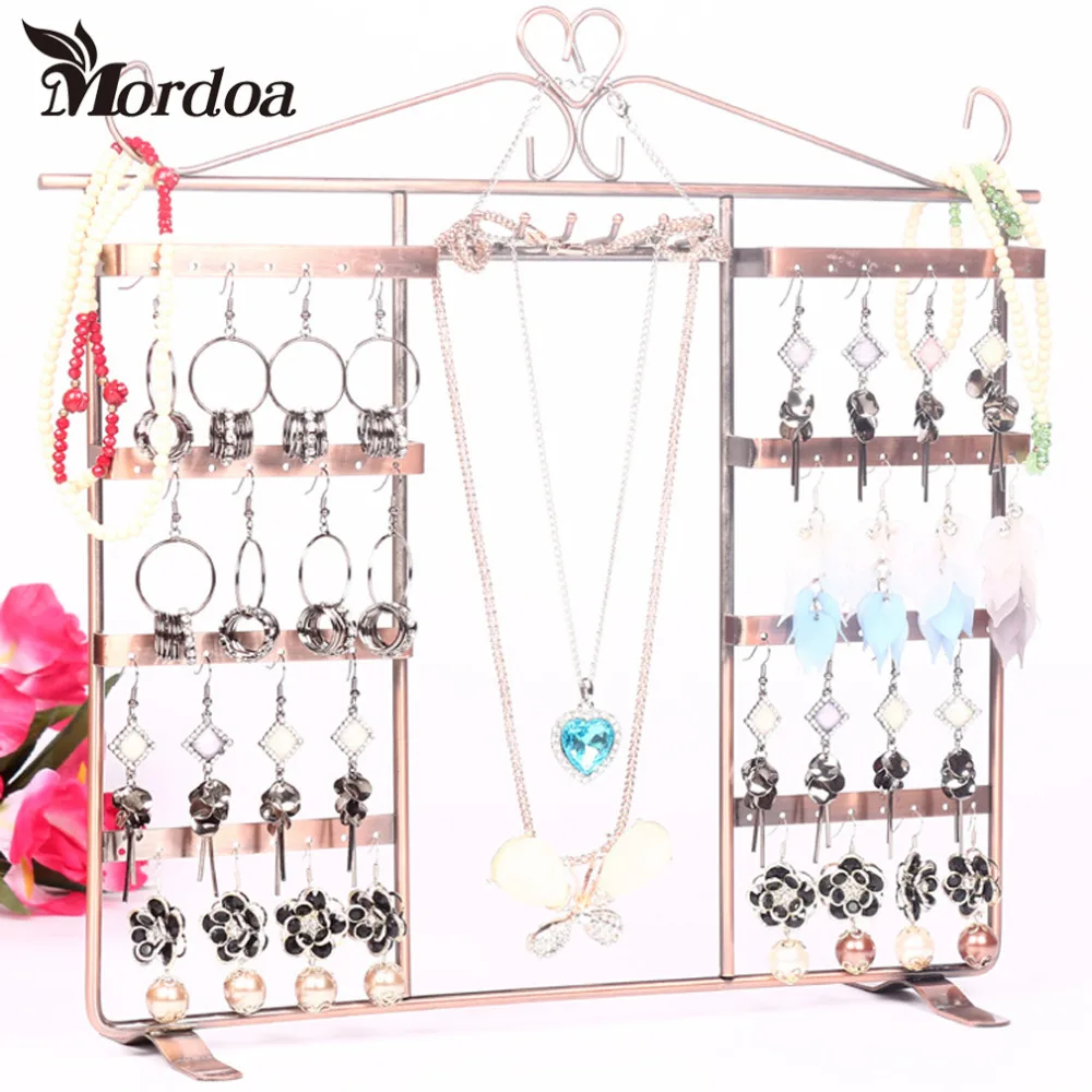 2016 Good quality 6 Hooks 64 Hole Earrings Necklace Jewelry Display