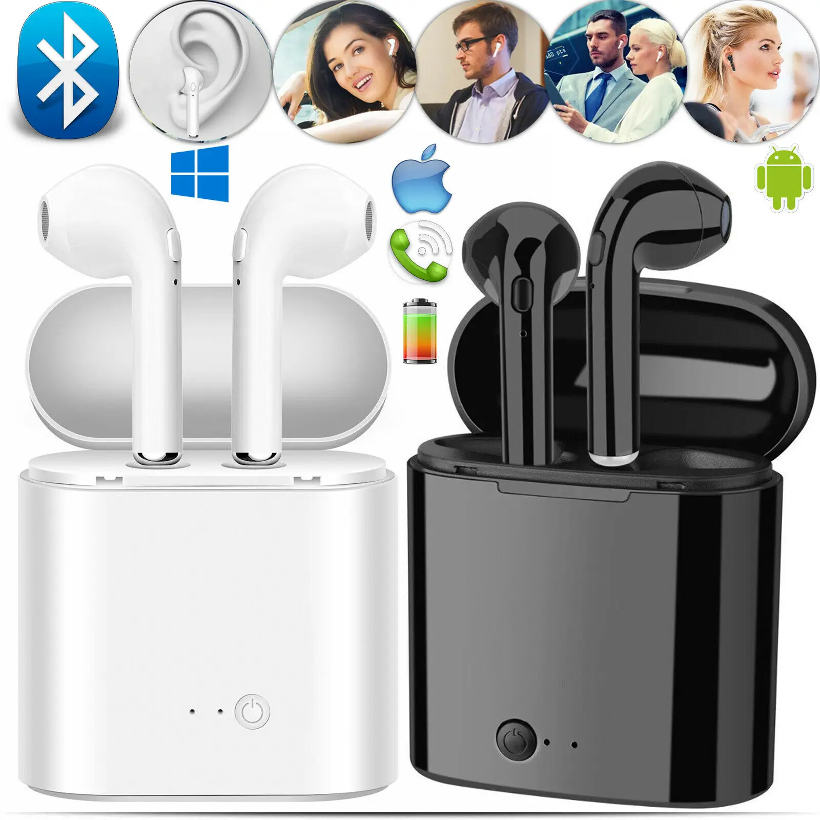 I7s TWS мини Bluetooth беспроводные наушники с зарядной коробкой спортивные гарнитуры