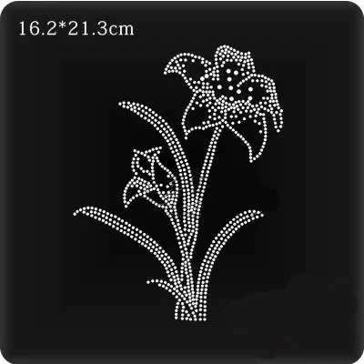 

2pc/lot flower iron on transfers motif hot fix rhinestone iron on crystal transfers design rhinestones fix patch