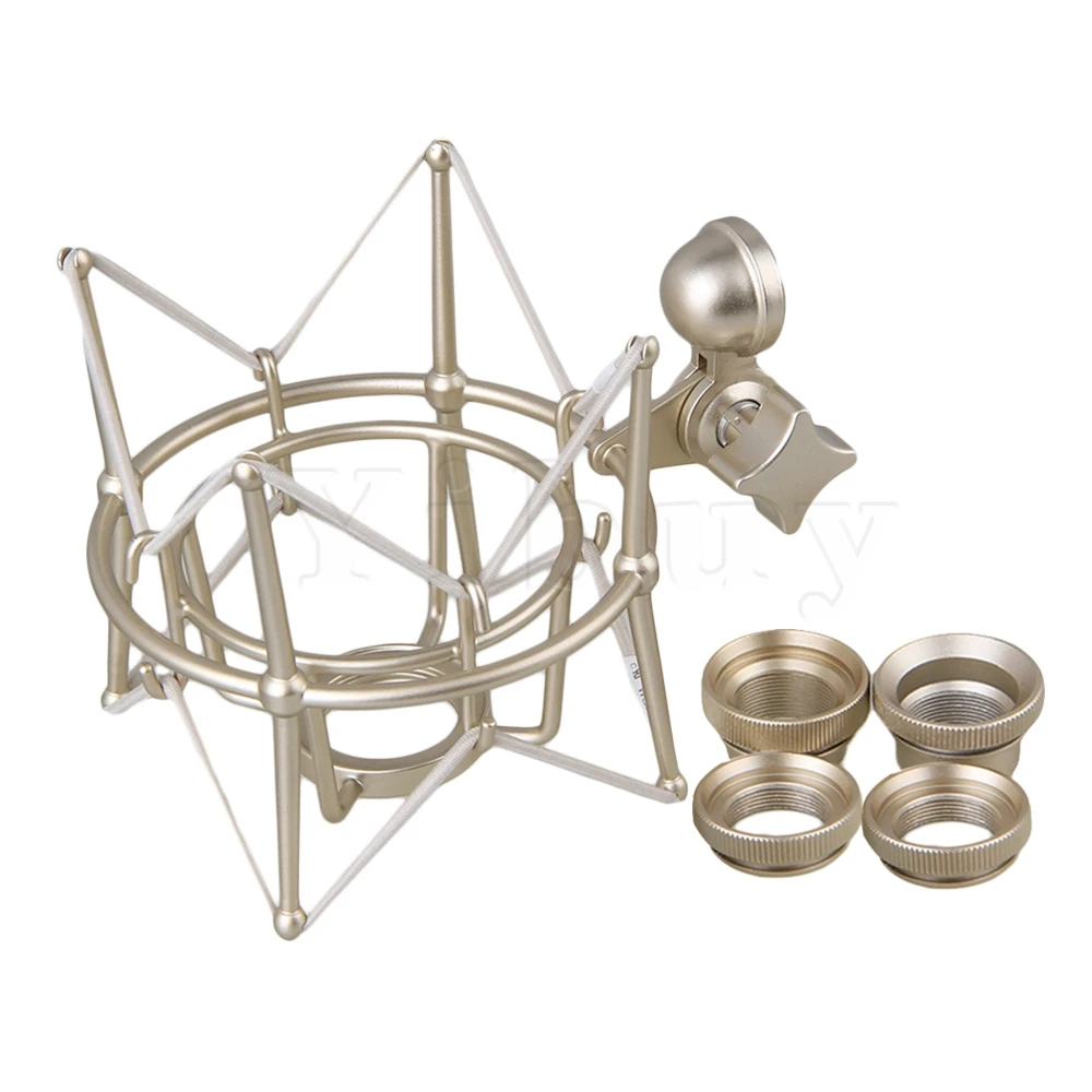 US $22.45 Yibuy Silver Metal Large Size Cylinder Spider ShockMount Holder for Newman U87