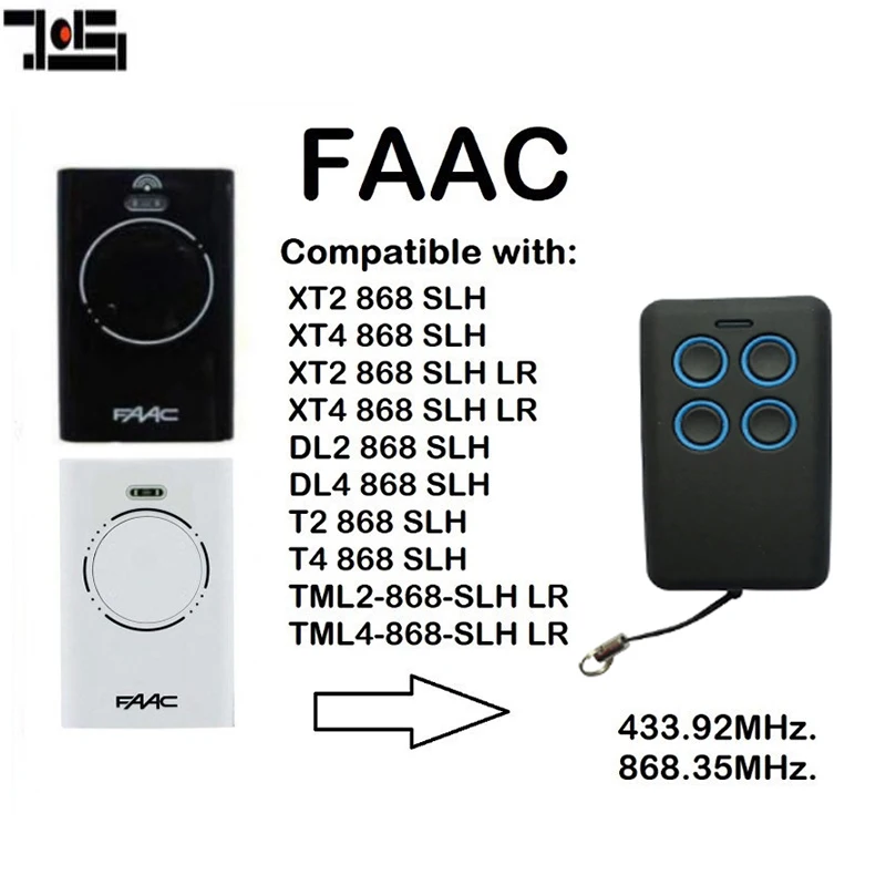 

1pcs Garage door remote for FAAC XT2 XT4 868SLH compatible remote control 280-868MHZ