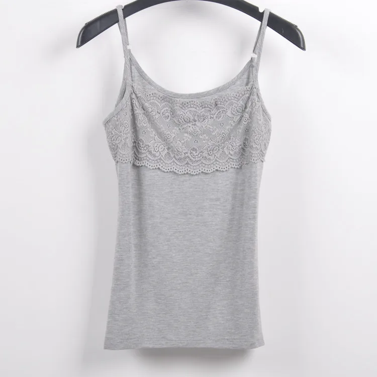 

women delicate lace adjustable shoulder strap self-cultivation Soft comfortable modal vest harness Basic models bottoming vest