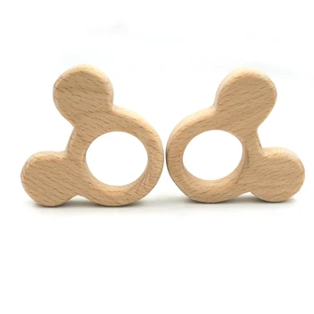 

20PCS mouse mice rabbit head beech elephant teether wood pendant for baby mother accessory Australia SGS SAFE EA272