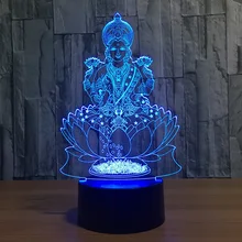 Lotus Guanyin Bodhisat 3D оригинальная Ночная подсветка Lampara прикроватный ночник 7 цветов Bulbing лампа домашняя ночнушка декоративная