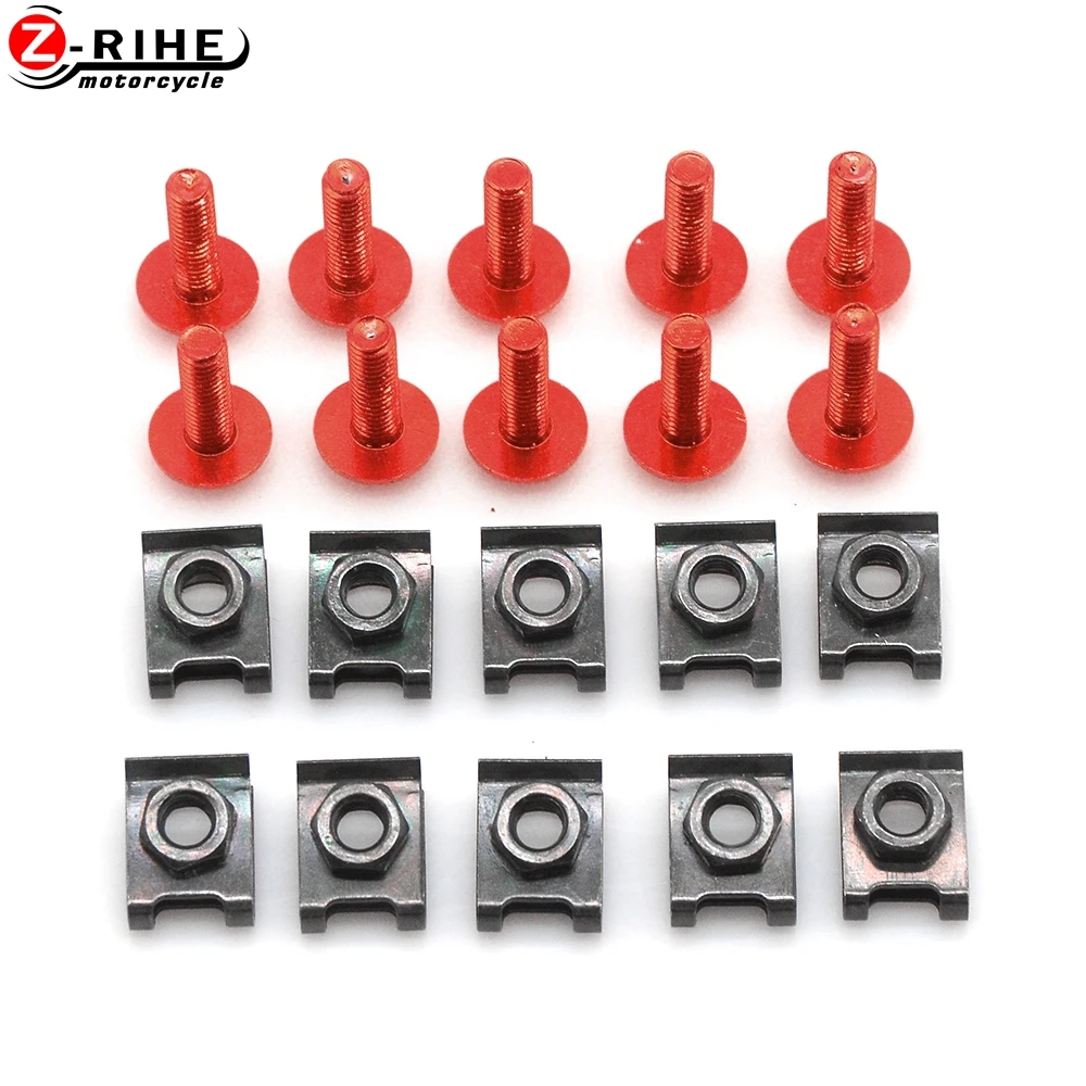 

10 PCS M6 Motorcycle Full Body Fairing Bolt Screw Fastener Kit For Honda CB 190R 400 599 600F 750 1000R 1100 CB190R CB400 CB600F